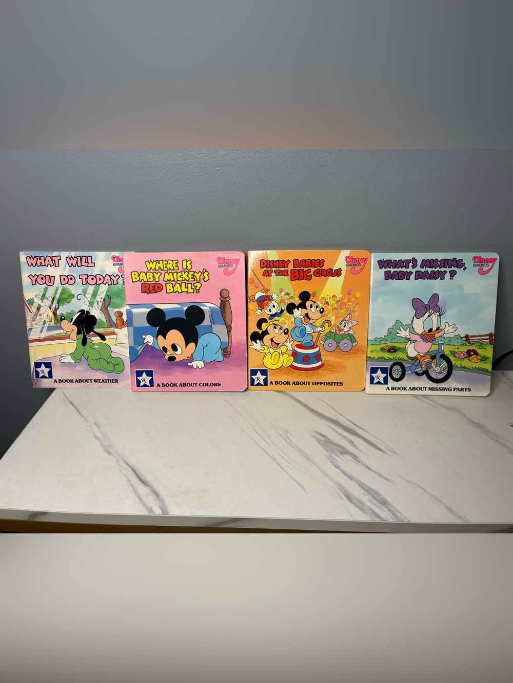 Vintage Disney Babies Board Books Lot of 4 Mickey Daisy Goofy 1987-1990